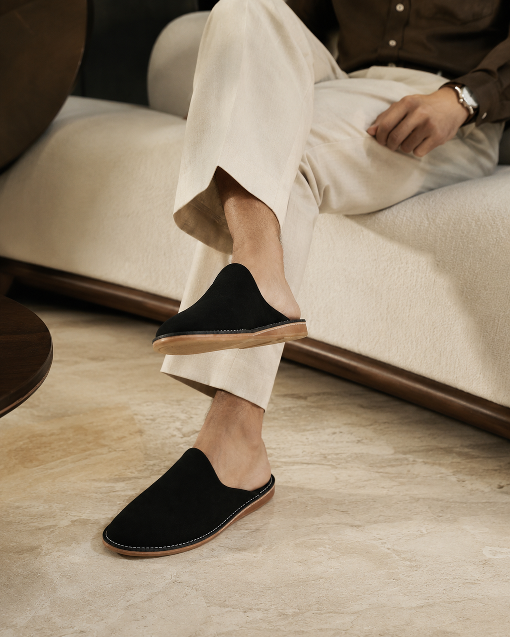 Mule en daim véritable - Pour Hommes