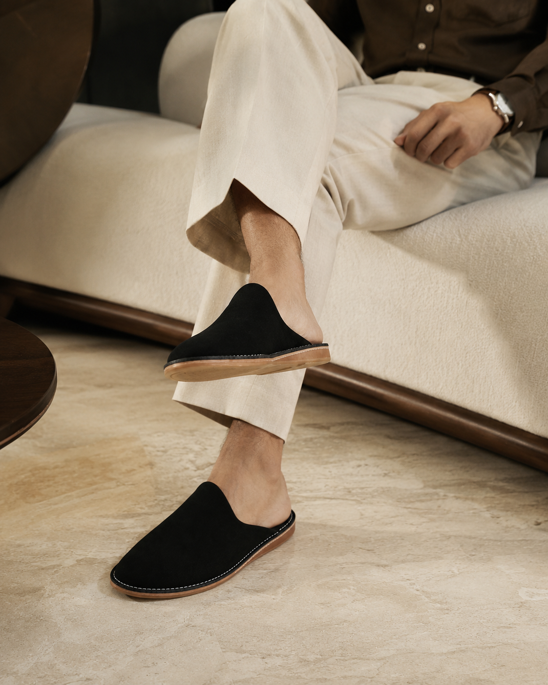 Mule en daim véritable - Pour Hommes