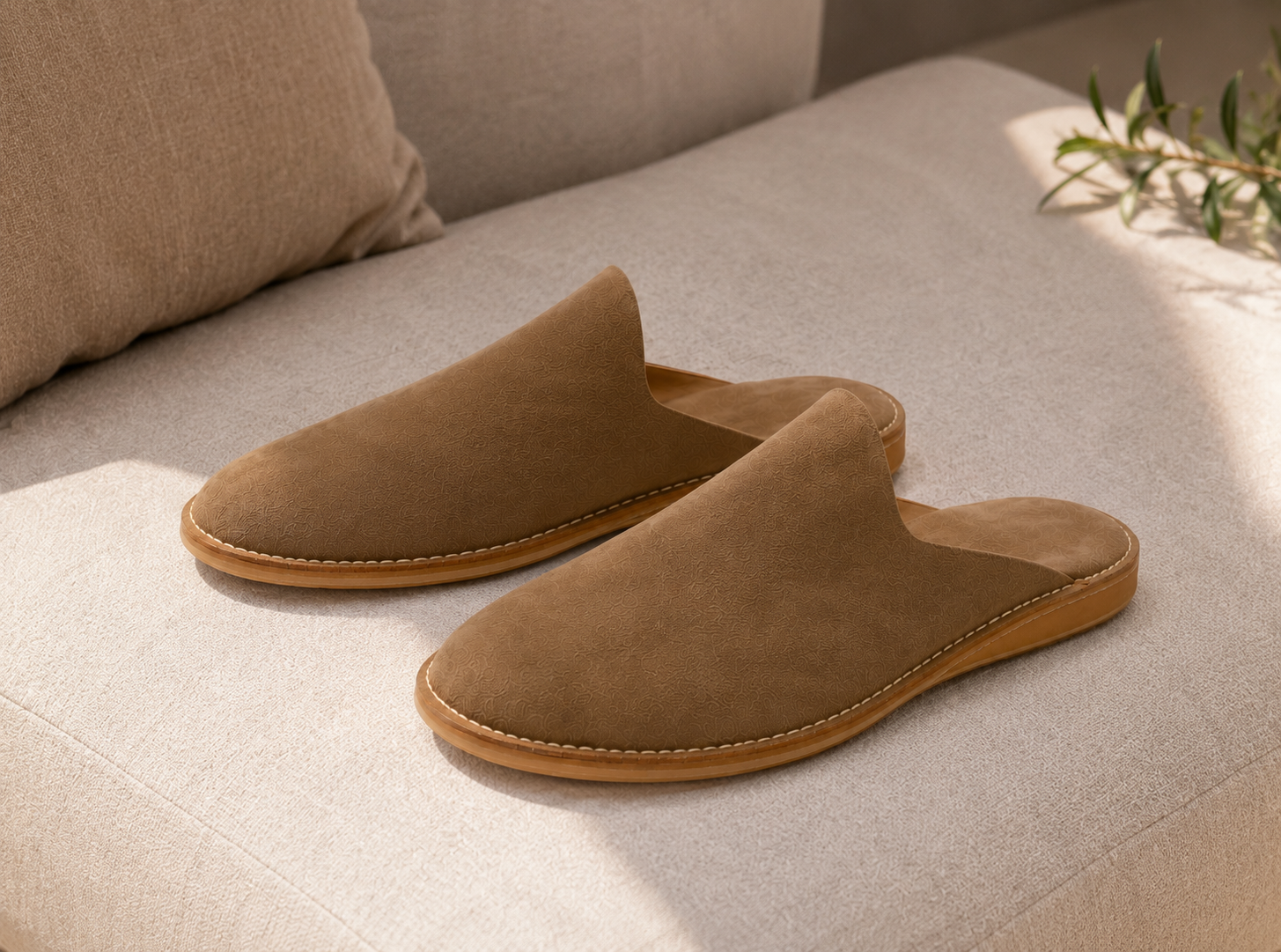 Mule en daim véritable